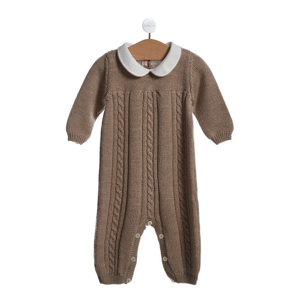 Tutina con carrè in pura lana con trecce