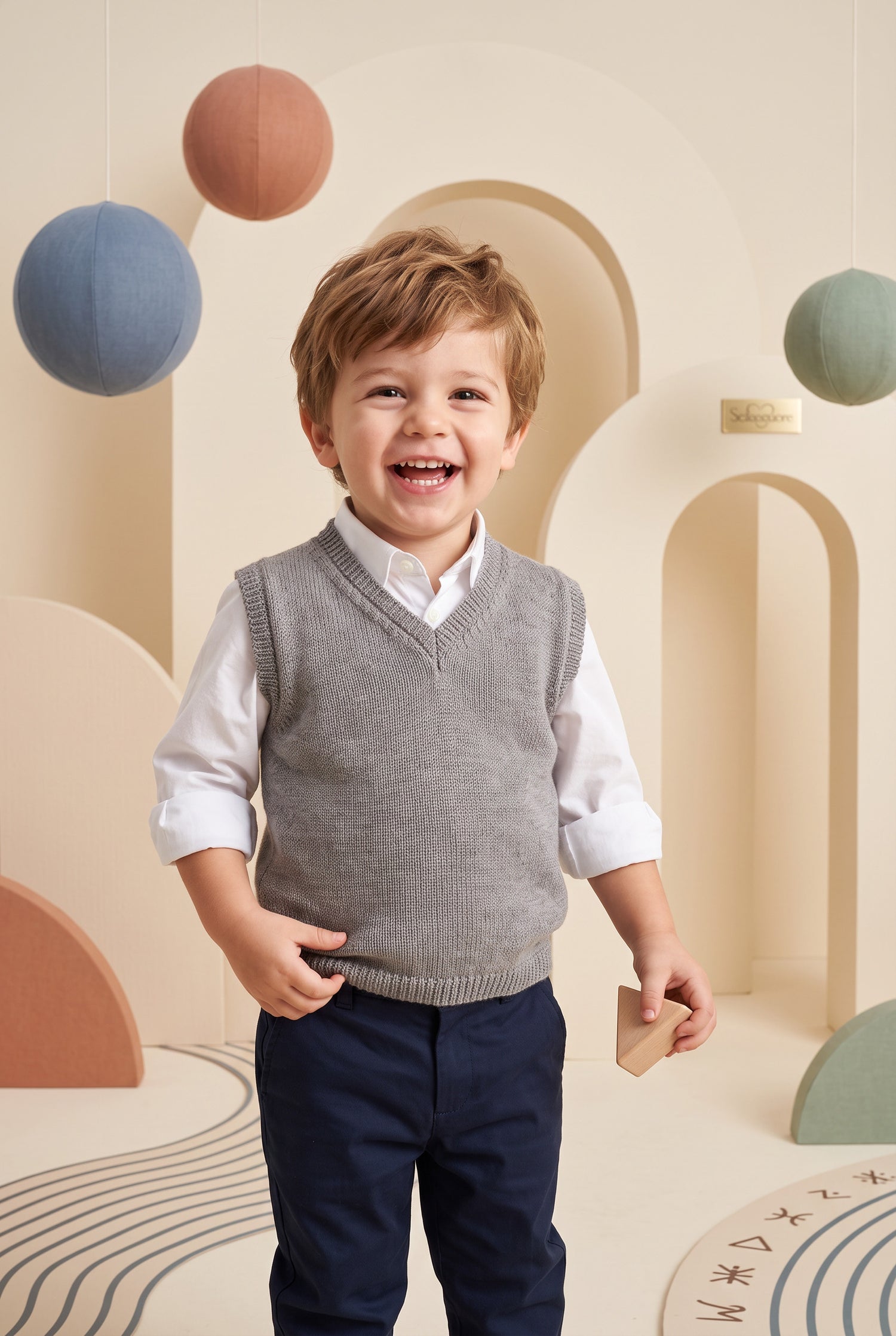 Quilted effect round neck