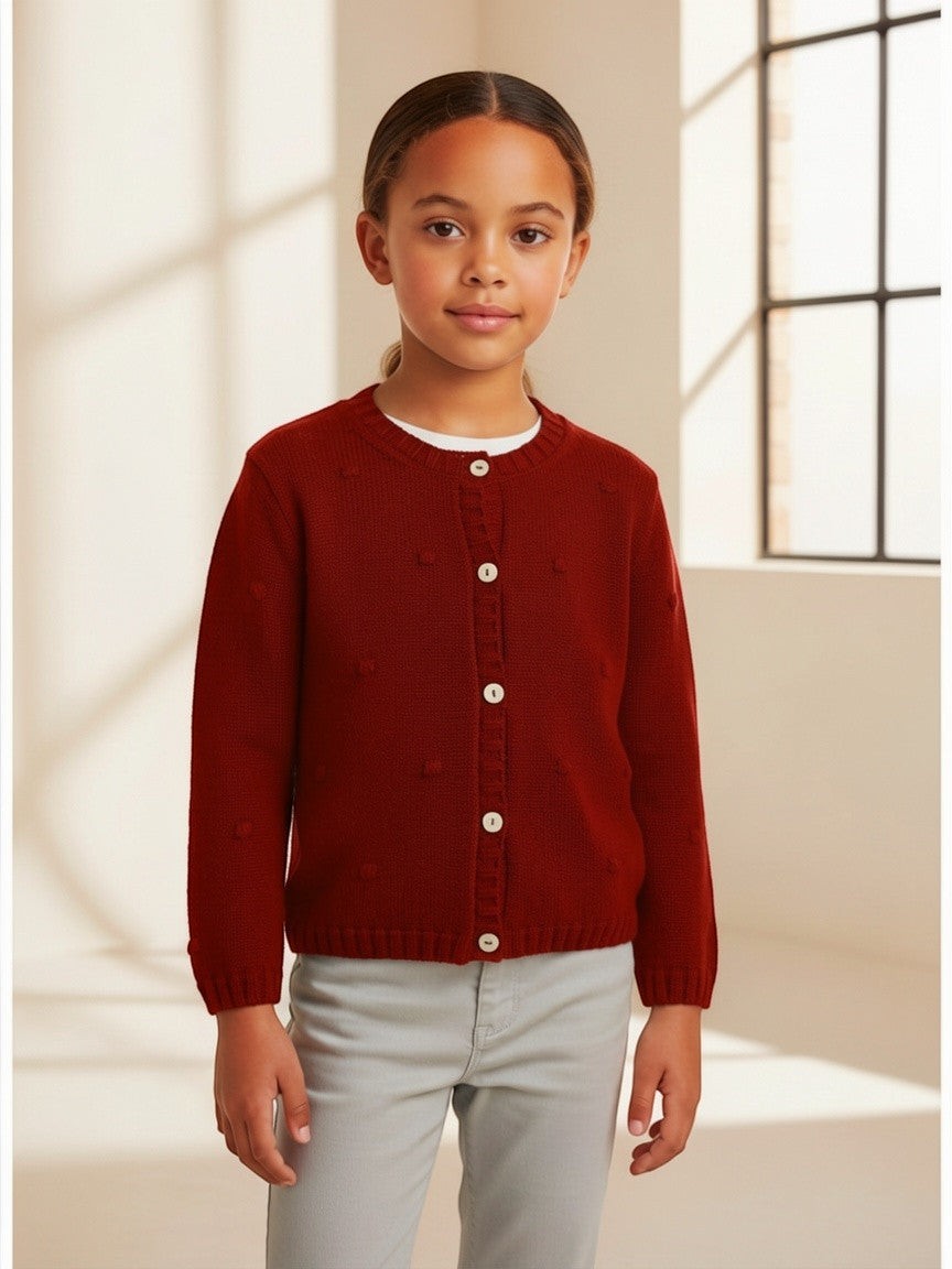 Cardigan In Maglia Per Bambina