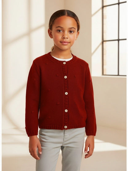 Cardigan In Maglia Per Bambina