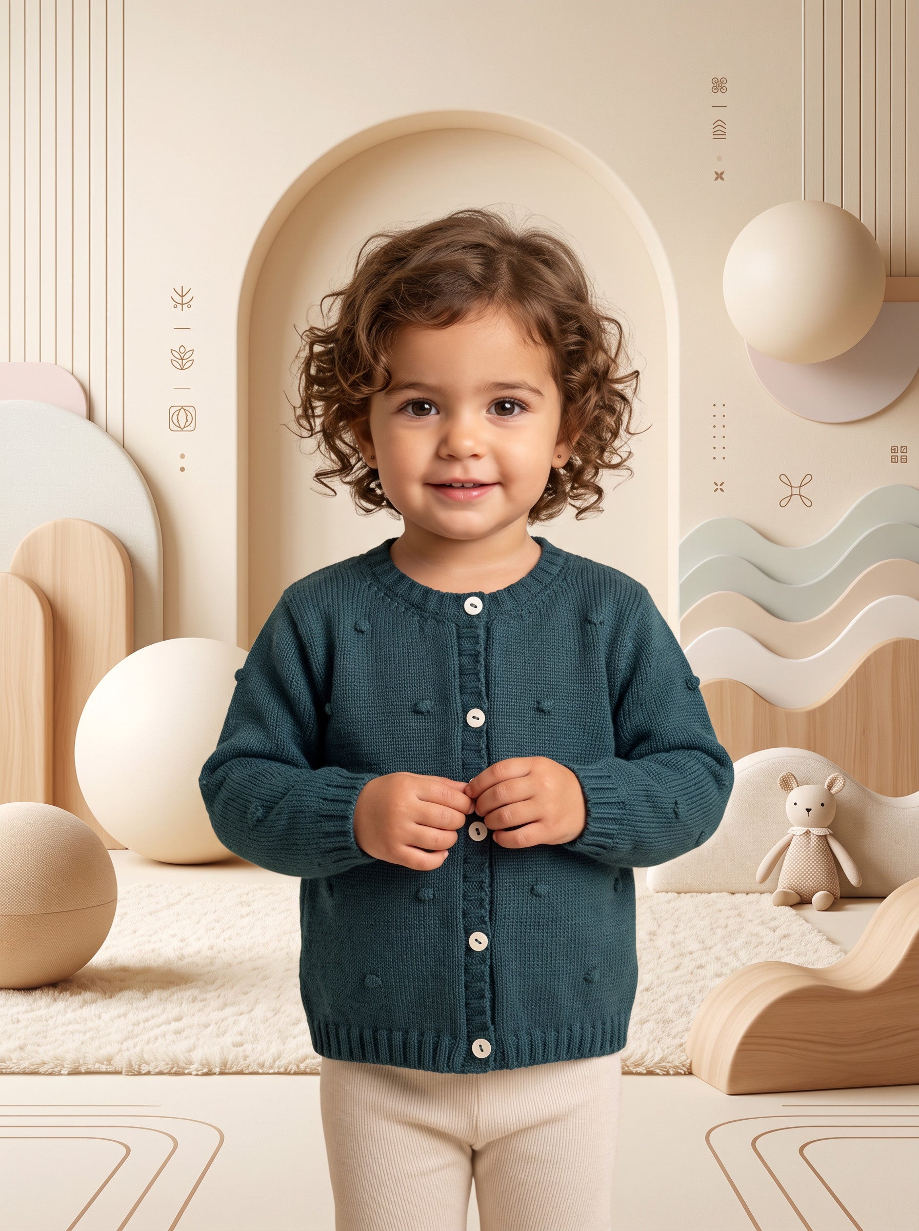 Cardigan In Maglia Per Bambina