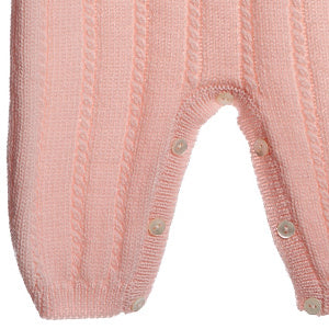 Braid patterned pure wool onesie with yoke