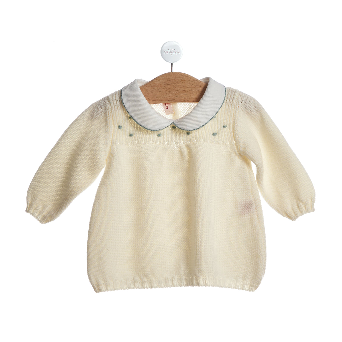 Completo Neonata 2 Pezzi Lana Merino Punto Smock