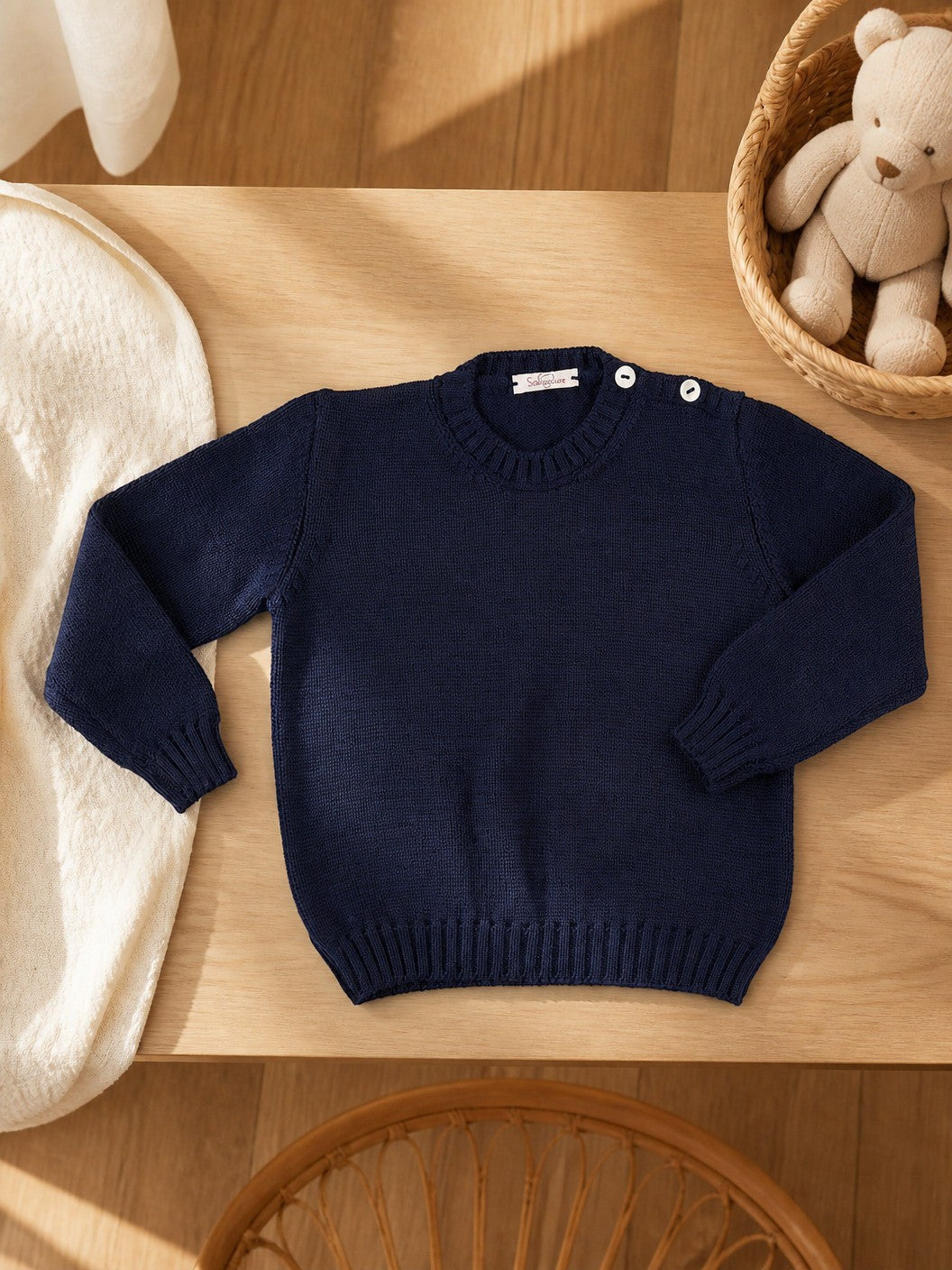 Girocollo bambino in pura lana merino | Made in Italy