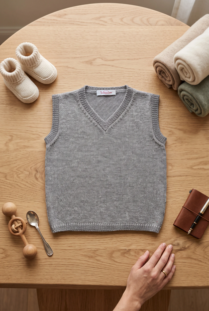Quilted effect round neck