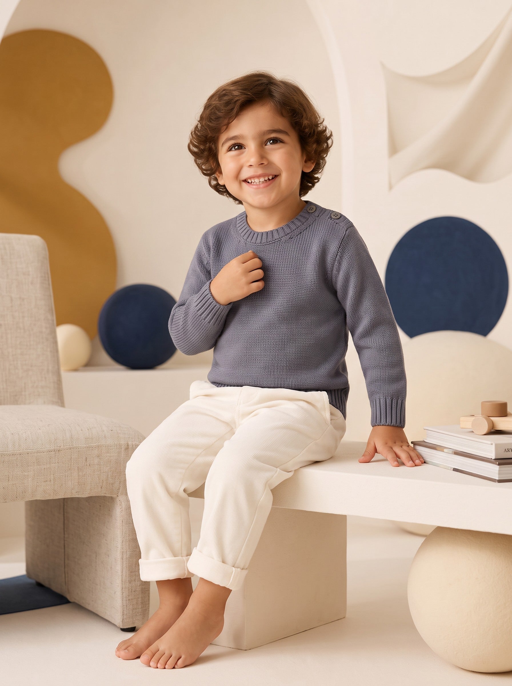 Girocollo bambino in pura lana merino | Made in Italy