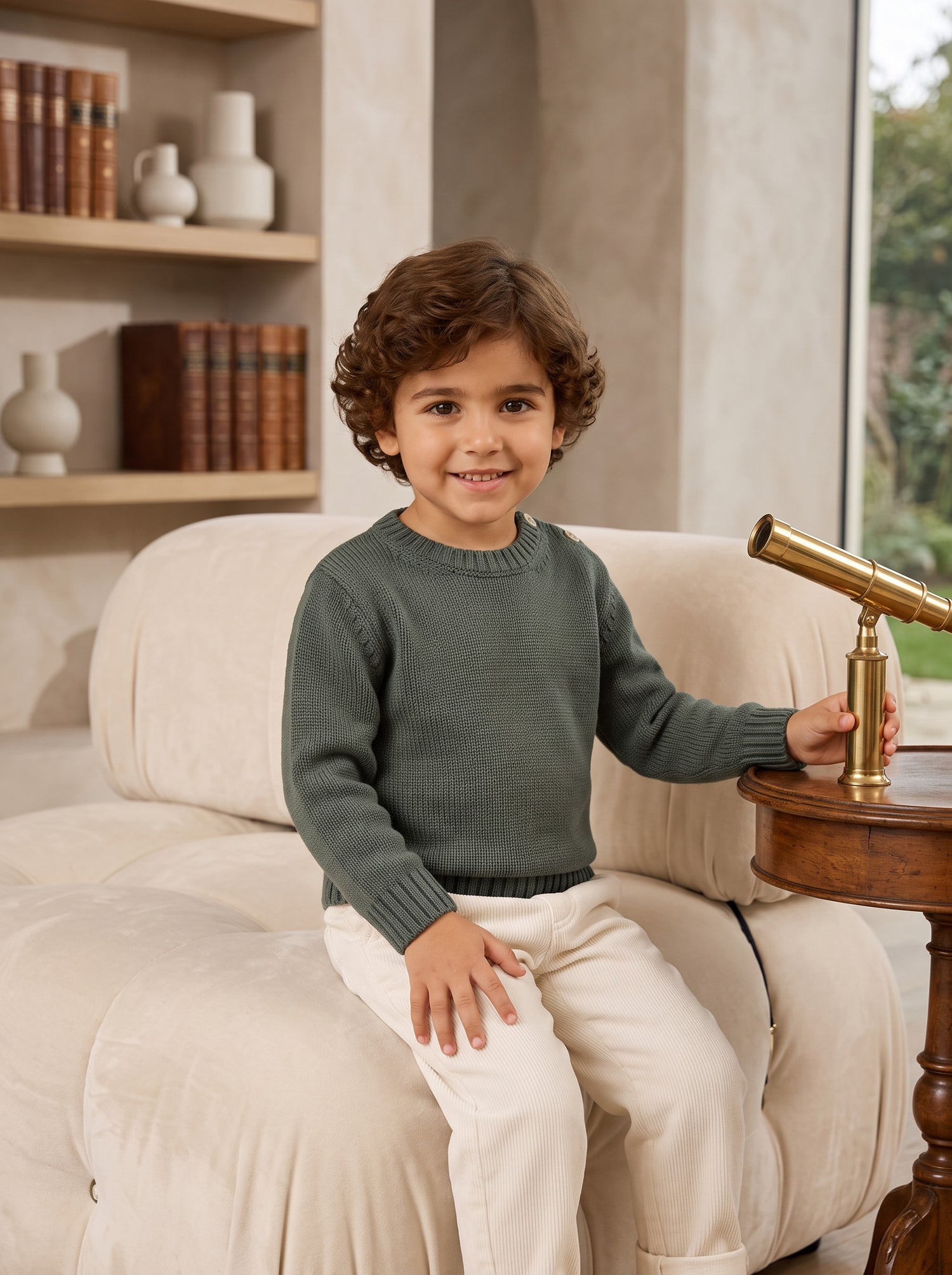 Girocollo bambino in pura lana merino | Made in Italy